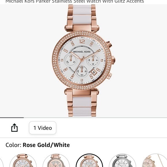 Michael Kors Parker Stainless Steel Watch with Glitz Accent - Picture 8 of 9